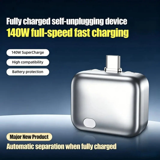 Smart Auto-Detach USB-C Charger — 140W Fast Charging with Battery Protection
