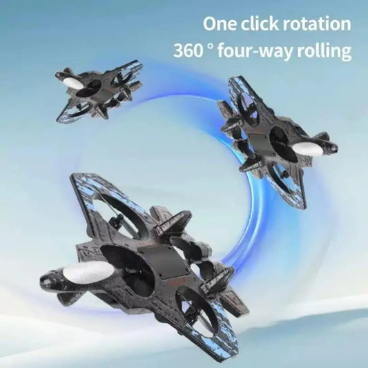 RC Fighter Jet Drone — 2.4G Remote Control Quadcopter with LED Lights