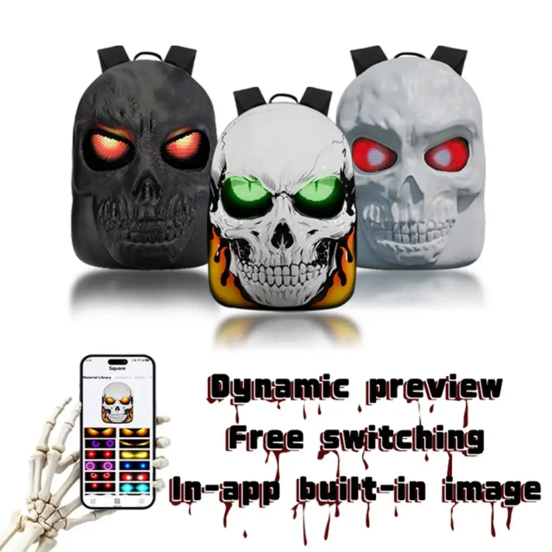 LED Rider Backpack — App-Controlled Programmable LED Face Backpack