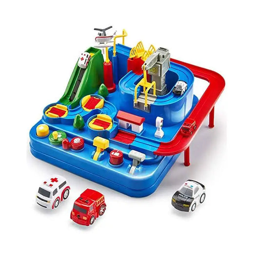 Montessori City Adventure Car Track Toy – Interactive Traffic Puzzle Board