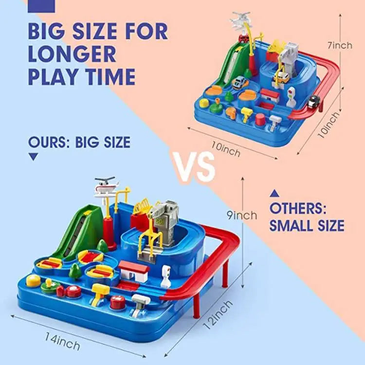 Montessori City Adventure Car Track Toy – Interactive Traffic Puzzle Board