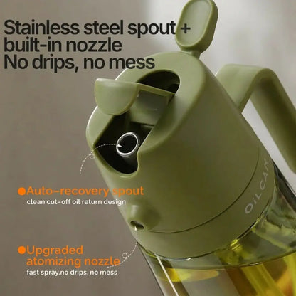 OILCAN 2-in-1 Glass Oil Dispenser Bottle (Pour & Spray)