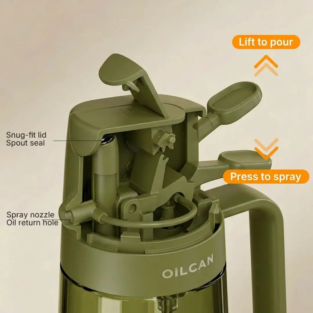 OILCAN 2-in-1 Glass Oil Dispenser Bottle (Pour & Spray)