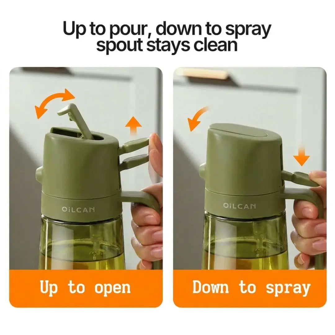 OILCAN 2-in-1 Glass Oil Dispenser Bottle (Pour & Spray)