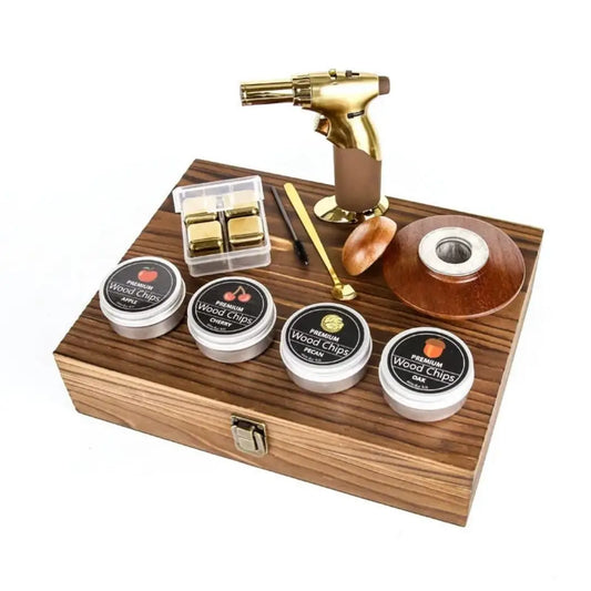 Premium Wood Chip Flavor Infusion Kit — Torch, Infusion Dome & 4 Flavored Wood Chips Gift Set